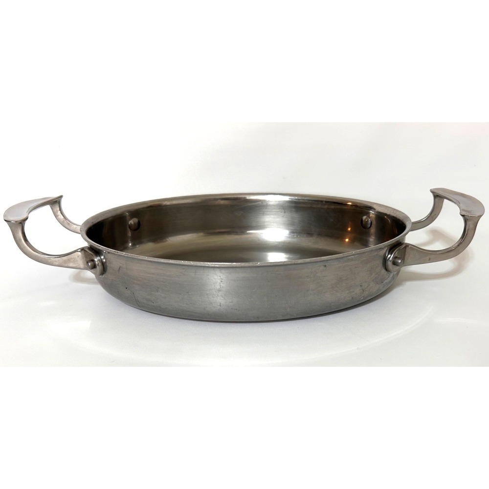 Commercial Vollrath Stainless Steel Oval Au Gratin Display Pan Miramar 49420